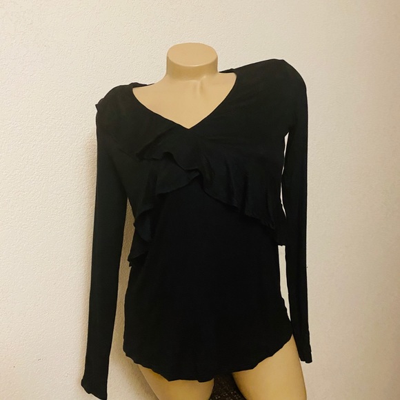 Mustard Seed Tops - Mustard Seed Black Ruffle Top NEW NWT